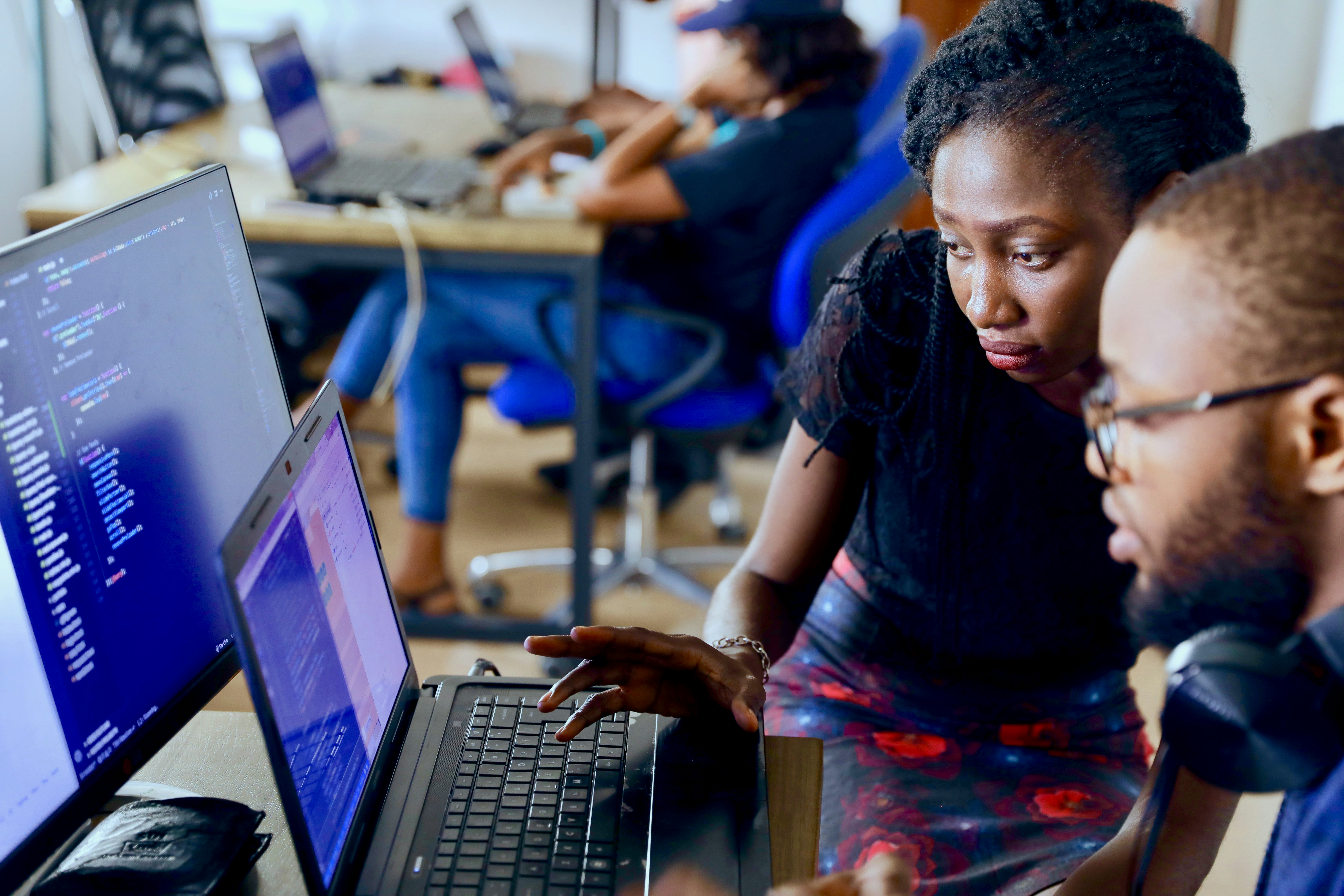 Students engaging in a hackathon